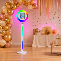 Photobooth iPad abordable tout-en-un avec anneau lumineux rotatif pour des soirées amusantes et des selfies
