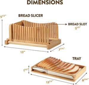 Bamboo Foldable <strong>Bread</strong> <strong>Slicer</strong> <strong>Manual</strong> <strong>Bread</strong> <strong>Slicer</strong> with Crumb Catcher Tray Wooden Chopping Blocks <strong>Bread</strong> Board - Product Image 2