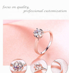 แหวนเงิน925ปรับแต่งได้สำหรับผู้หญิงประดับเพชรโมอิสชุบโรเดียมเครื่องประดับอินเทรนด์สำหรับงานแต่งงานงานปาร์ตี้ - Product Image 6