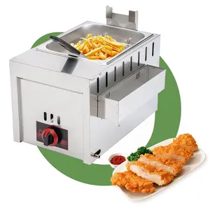 Commerciële LPG Aardappel Chip Twister Gas Bank Top Friteuse Fastfood Frietrestaurant Apparatuur
