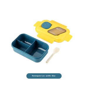 Boîte à lunch en plastique double couche, compatible micro-ondes, de qualité alimentaire, étanche, portable, avec séparateur et cuillère - Product Image 5