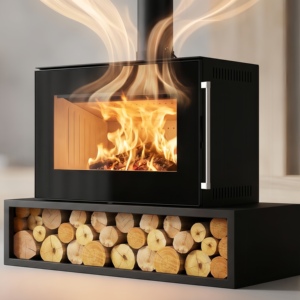 Chimenea Moderna y Sencilla <span class=keywords><strong>de</strong></span> Leña con Gran Pantalla <span class=keywords><strong>de</strong></span> Vidrio para Decoración <span class=keywords><strong>de</strong></span> Casas <span class=keywords><strong>de</strong></span> Huéspedes - Product Image 1