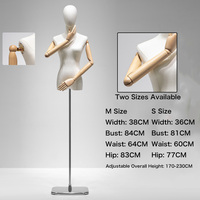 Maniquíes de Mujer con Base Metálica, Modelos de Cuerpo Superior Ajustables con Mano Articulada para Prendas de Vestir