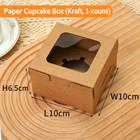Boîte à cupcakes écologique avec fenêtre transparente en relief pour commandes à emporter, pâtisseries faites maison, cadeaux et emballages de pâtisserie