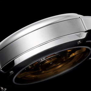 Reloj Mecánico de Alta Gama para Hombre, Correa de Cuero Negra de Primera Calidad, Esfera Azul Luminosa, Resistente al Agua, con Reserva de Energía y Cristal de Zafiro, en Oferta - Product Image 5