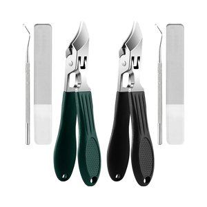 Juego de manicura de 3 piezas para uñas, cortaúñas de acero inoxidable con diseño de pico de águila, biselado y en ángulo, con apertura de mandíbula ancha y borde inclinado antisalpicaduras - Product Image 1