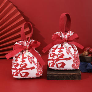 Sac de bonbons en toile écologique de mariage poignée cordon créatif Style européen haut de gamme sensation faveur cadeau boîte à bonbons Simple - Product Image 4