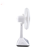 Kipas Angin Dinding Luar Ruangan Tenaga Surya 16 inci, Motor DC Plastik, Tahan Lama, Portabel, Dapat Diisi Ulang, Lampu LED, Output USB, Remote Digital