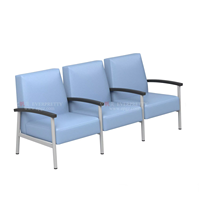 Mobilier de salle d'attente publique triple chaise d'attente ergonomique en plastique à cadre métallique avec accoudoirs