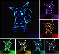Lampes à illusion d'optique 3D, lampes de nuit à LED avec prise USB, lampes de nuit en acrylique, décoration de chambre à coucher, cadeau pour enfants