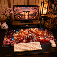 Tapis de bureau géométrique minimaliste à lignes artistiques, grand tapis de souris de jeu étendu, 2 mm, en caoutchouc naturel et tissu polyester, antidérapant, en stock