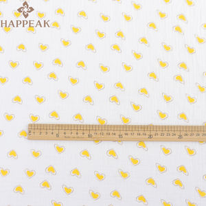 HAPPEAK quantité minimale de commande bas <span class=keywords><strong>Double</strong></span> <span class=keywords><strong>gaze</strong></span> mousseline tissu <span class=keywords><strong>coeur</strong></span> imprimé coton crêpe <span class=keywords><strong>gaze</strong></span> tissus Textile pour serviettes - Product Image 2