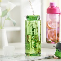 Bouteille d'eau en plastique Yiben 620ML avec infuseur Bouteille de sport à boire écologique transparente avec poignée Logo personnalisé et couleur
