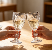 Verre à pied torsadé vintage, mini-gobelet à vin, mini-verre à boire en verre gaufré pour liqueur, whisky, bar de fête