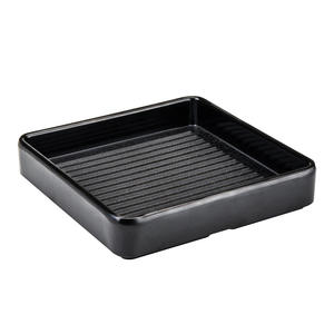 Benutzer definierte Logo Square Restaurant Weiß Schwarz Melamin Tablett Fleisch teller Hotpot Teller Gerichte Kunststoff Serviert abletts für Restaurant - Product Image 2