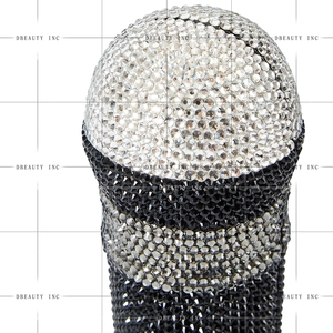 Women Eye-catching Microphone Rhinestones Clutch <b>Purse</b> Brilliant Mic Crystal Evening Bag for Karaoke Bar Night Out - Product Image 4
