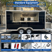 Camions ou remorques alimentaires commerciaux les moins chers : camions de tacos, hot-dogs, burgers, pizzas mobiles avec fenêtre de vente