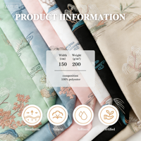 Nouveau Tissu Jacquard de Luxe Enduit PVC Brodé en Trame, Imprimé Polyester Tissé Haut de Gamme pour Robes de Mariée, Sacs et Coussins pour Filles 2025