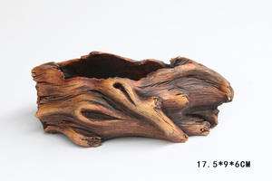 Креативный пасторальный цветочный горшок с резьбой по корням цементного дерева, многоразовый цветочный горшок для мини-суккулентов - Product Image 5