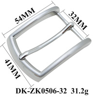 Boucle de ceinture OEM 32 mm en alliage de zinc robuste, argentée, à cadre arqué, pour ceinture en cuir décontractée, composant de vêtement moderne