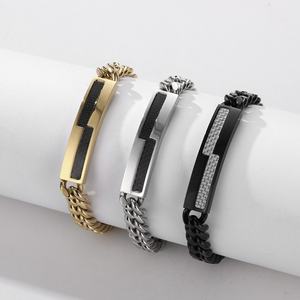 Pulsera Cubana de Acero Inoxidable con Baño de Oro PVD, Resistente al Agua y al Deslustre, Personalizada al por Mayor - Product Image 3