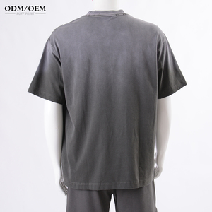 Camiseta Personalizada de 300 g/m², Tejida, 100% Algodón, Transpirable, Manga Corta, Estilo Urbano Retro, Efecto Desgastado por el Sol, Oversize, Vintage, Lavada, Unisex, Pesada - Product Image 5