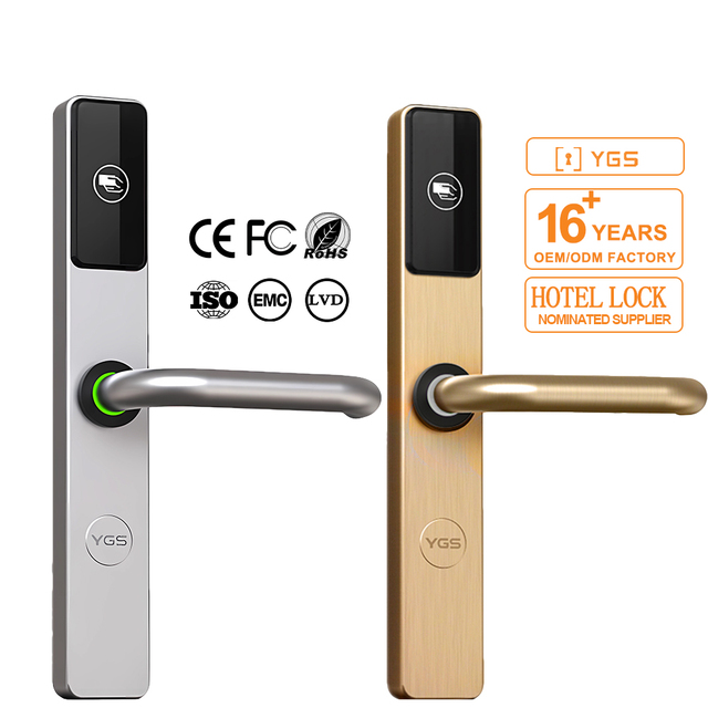 For High Tech Hotel Smart Door Lock System Card Mechanical Key Unlock Aluminum Door Compatible Wi-Fi for Tuya App Control