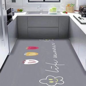 Modern Simple <b>Large</b> Area PVC <b>Cushioned</b> Kitchen Mats Full Leather <b>Floor</b> Carpet Washable Wipeable Waterproof Oil-Proof Features - Product Image 1