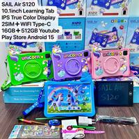 Nouvelle tablette PC Android 15 pour enfants de 10 pouces, Sail Air S120 avec 2 cartes SIM, Wifi 16+512G, tablettes éducatives avec Play Store