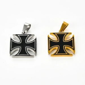 Nouveau Collier Pendentif Croix Rétro Créatif en Acier Inoxydable Chevalier Noir pour Hommes et Femmes, Chaîne Ras-de-cou Breloques Bijoux Chrétiens DIY Cadeaux - Product Image 5