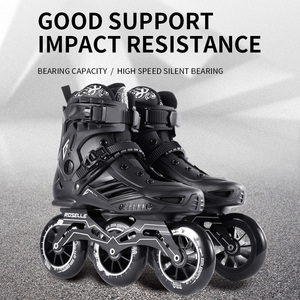 Patins à roulettes de vitesse professionnels en gros pour adultes, 3 roues, patins à roulettes de course, cadre en alliage d'aluminium Roselle, silencieux - Product Image 2