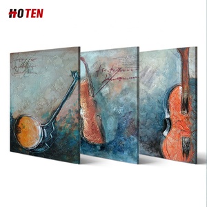 Elegante contemporáneo abstracto Pop instrumento Musical lienzo pintura al óleo pintada a mano Naturaleza muerta decoración de arte - Product Image 1