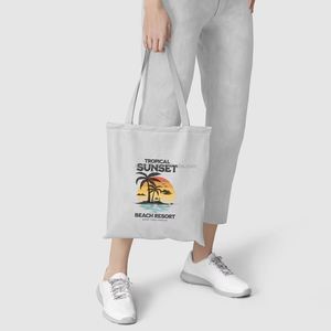 DLBZ Personalized Reusable Multi-function Eco-friendly Custom Printed <b>Canvas</b> Rope Handle Beach Tote <b>Bag</b> for Travel - Product Image 4
