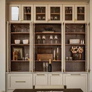 Modern Minimalist Modular Kitchen Cabinet Set Marble Countertop Acrylic Melamine Lacquer Finish Solid Wood Doors Premium Hinges - Product Image 4