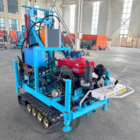 Profondeur de forage personnalisée en usine 100m 150m 200m Mini machine de forage de puits d'eau à moteur diesel portable sur chenilles 25 ch