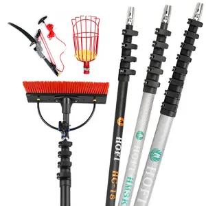 HOFI 14ft-70ft Telescopic Carbon Window Cleaning Pole Water Fed Pole Solar Panels Cleaning Brush with High Efficiency