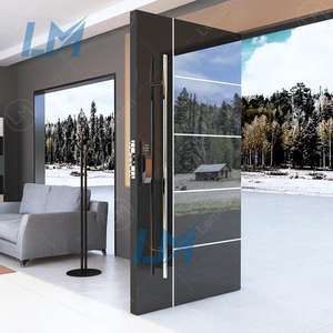 Fournisseur chinois de portes d'<span class=keywords><strong>entrée</strong></span> en aluminium noir de luxe avec lumière latérale, porte d'<span class=keywords><strong>entrée</strong></span> noire mate, quincaillerie pour <span class=keywords><strong>maison</strong></span> - Product Image 2