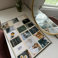 Kit de vision board pliable en deux parties avec impression personnalisée, images de manifestation et jeu de cartes de citations