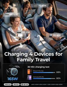 LISEN 2026 Adaptateur <span class=keywords><strong>Chargeur</strong></span> Voiture Amélioré 4-en-1 90W Multi-Ports USB C Power Delivery <span class=keywords><strong>Prise</strong></span> de Charge Rapide pour <span class=keywords><strong>iPhone</strong></span> 17 Samsung - Product Image 3