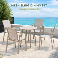 Ensemble de table et chaises de patio extérieur, table à thé imperméable, style nordique, minimaliste moderne, ensemble de jardin en aluminium à trois pièces