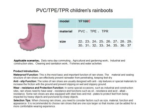 Botas <span class=keywords><strong>de</strong></span> Lluvia Impermeables <span class=keywords><strong>de</strong></span> Verano para Niños, Diseño <span class=keywords><strong>de</strong></span> Impresión TPE, Zuecos <span class=keywords><strong>Chelsea</strong></span> <span class=keywords><strong>de</strong></span> PVC para Exteriores, Nieve y Lodo - Product Image 3