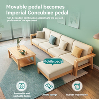 2026 YOUTAI ensemble de canapé sectionnel en bois massif minimaliste amovible lavable multi-places meubles de salon