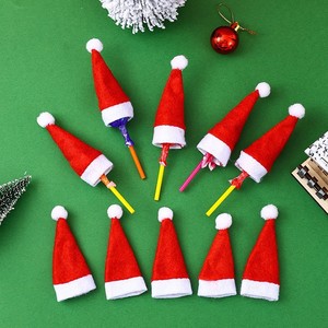Décorations de Noël, mini-casquettes de Père Noël, housses pour bouteilles de vin de Noël, chapeaux en tissu brossé, housses pour couverts - Product Image 2