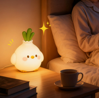 Lampe en silicone créative en forme d'oiseau ailé, rechargeable, à commande tactile et par claquement, pour enfants, décoration d'intérieur, veilleuse de chevet pour chambre à coucher