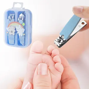 Conjunto de cortador de unhas afiado seguro para bebês, lâminas curvas de aço inoxidável com borda inclinada, cortador de unhas de mandíbula pequena, aparadores de manicure infantil