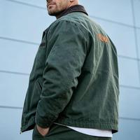 Veste Detroit en toile de canard vintage doublée en sherpa, style américain