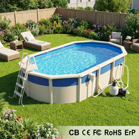Piscine hors sol en acier galvanisé, équipement aquatique durable pour usage extérieur