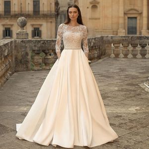 Wedding Dress A-Line Satin Sweetheart Neckline Natural Waist Pure White Ivory Polyester Fiber Simple Style - Product Image 1