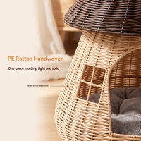 Lit pour animaux de compagnie en PE, style influenceur, double usage, nid douillet pour chat et chien, antidérapant, imperméable, respirant, pour intérieur et extérieur, maison champignon