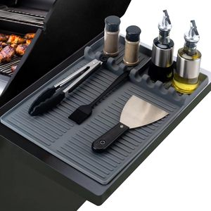 <b>Silicone</b> Grill Mat for Blackstone, Reusable Griddle Tools Mat with Drip Pad, Spatula Mat for Outdoor Grill Kitchen Countertop - Product Image 1